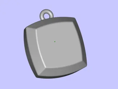 Simple square pendant or necklace Free 3D print model
