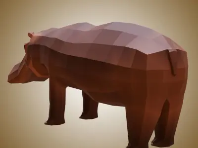 Hippo Low-poly 3D model purchase