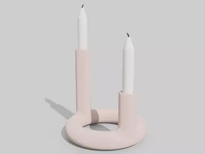 Abstract Candle Holder Low-poly 3D model