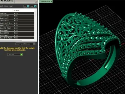 STL 3DM Women Ring Womens Ring Diamonds With Stone Model DP 1000 3D print model