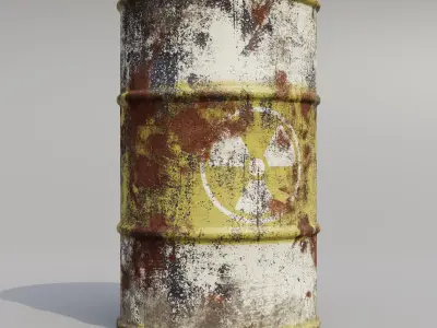 Metal barrels low poly collection  Low-poly 3D model
