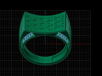 Print Ready STL 3DM  Gents Rings Diamond Men Ring  3D print model 48
