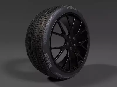  wheel  sport car Low-poly 3D model