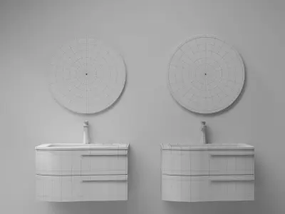 Bathroom furniture set 06 3D model