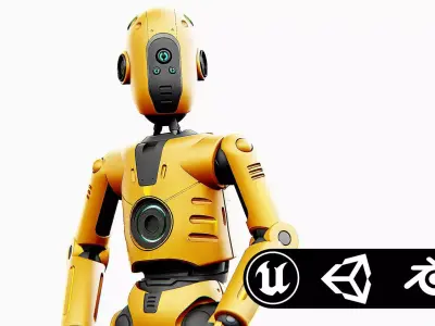 PROTOCOL DROID C-5 DS Rigged for Unreal Engine - Unity - MIXAMO 3D model