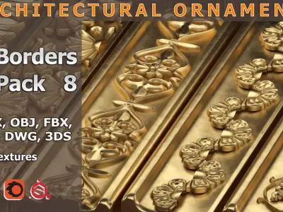 5 Borders Ornamental Pack 8 3D model