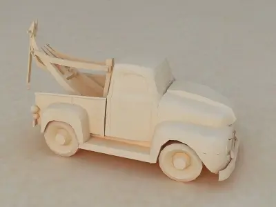 Origami cartoon trailers toy cars style trailers 3D model