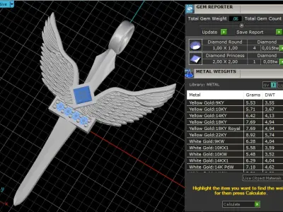 St Michael sword  with angel wings model 673 3D print model