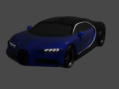 Bugatti Chiron Low-poly 3D model