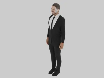 Jorginho man in suit Low-poly 3D model