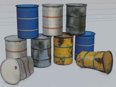 Oil Barrel Low-poly 3D model Low-poly 3D model