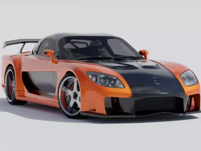 Mazda RX Veilside 3d Model Rigged 3D model
