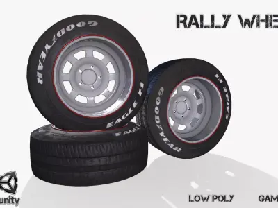 Rally wheel Good Year Low-poly 3D model from CGTrader