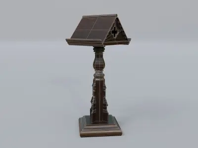 Bookstand wooden book stand Low-poly 3D model