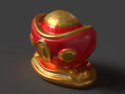 Chinese gold ingot piggy bank  Low-poly 3D model