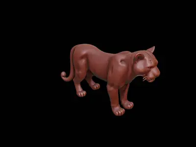 Jaguar Animal Sculpture 3D print model buy