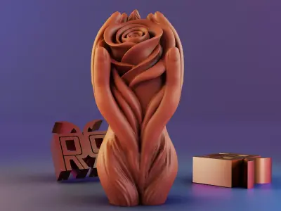 Flower Body Candle 3D print model