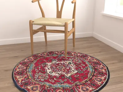 Round Rug Set 226 3D model