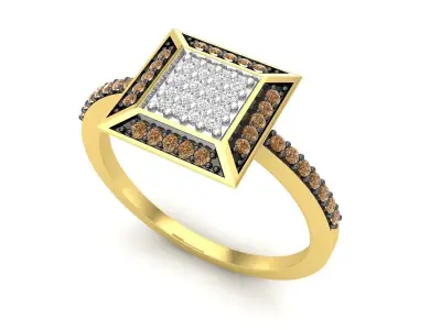 AV 524 Diamond Ladies Micro Pave Cocktail Right Hand Ring 3D print model