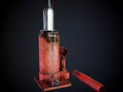 Hydraulic Jack PBR LowPoly Low-poly 3D model