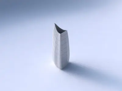 Vase curved tipping triangle 2 with distorted grid plates 3D print model