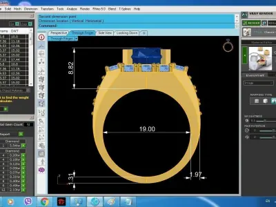 Luxury Statement Gemstone Diamond Men Ring  155 3D print model