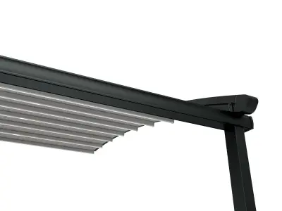 Motorized Pergola 2 weathered black steel 3D model
