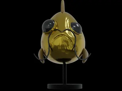 Goldfish statue Free low-poly 3D model