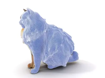 Fluffy Siberian Cat model pack Low-poly 3D model