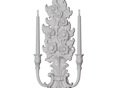 Antique Tall Sconce  Classic Style Wall Lamp Sconce Candlestick 3D model