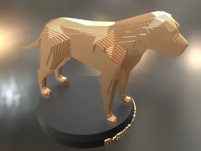 Parametric English Mastiff Low-poly 3D model