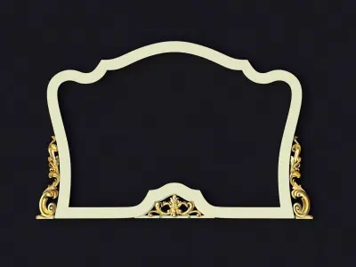 mirror ornate gold frame 3D model buy