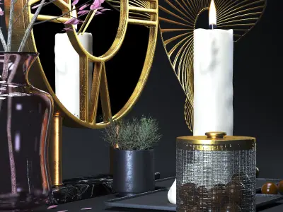 Decoration Gold Set 001 3D model