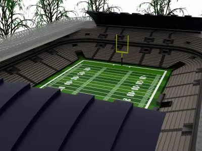American football stadium Low-poly 3D model 12