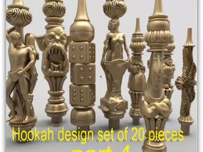 Hookah design set of 20 pieces best 3D print model