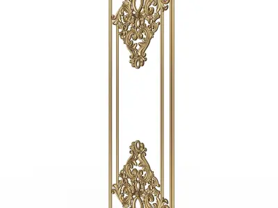 Boiserie Carved Decoration Panel 015 Low-poly 3D model