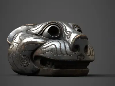 PBR Material Silver and Bronze Tigers 3D model
