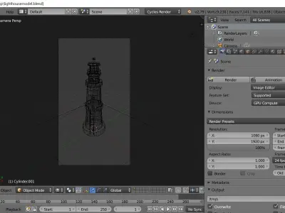 Low poly Toy Lighthouse Free low-poly 3D model