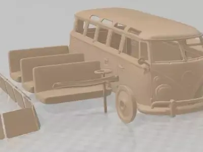 Volkswagen Transporter T1 Railway 1950 Printable Van 3D print model