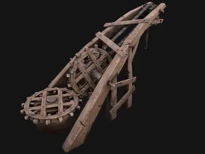 Medieval Crane Low-poly 3D model