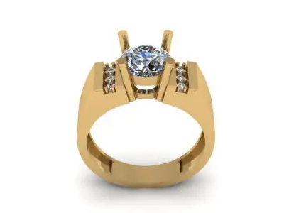 Moissanite Diamonds Ring For Men 3D print model