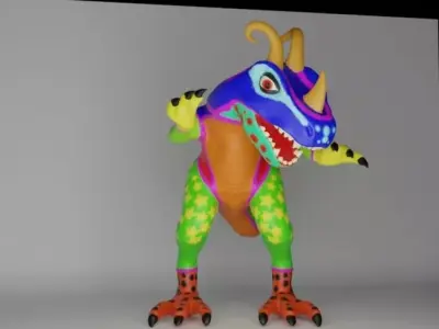 Lucha Libre T-rex 3D model