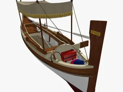 Dghajsa - Malta Gondola Low-poly 3D model