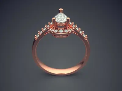 Luxury Ring With Diamonds On The Side CAD 4579 3D print model