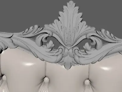 headboard ornate gold 3D model