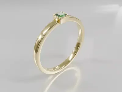 Emerald Ring - 3D print ready Free 3D print model