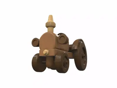 Wooden tractor toy 9 Free 3D model