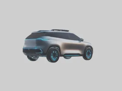 Futuristic Autonomous SUV model Low-poly 3D model