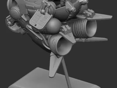 Racer Pod Sci Fi vintage vehicle 3D print model