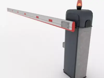 Barrier traffic with light Low-poly 3D model